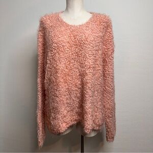 Salmon Pink Fuzzy Pink Sweater